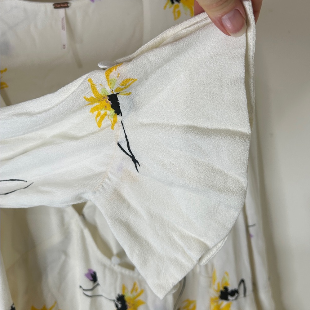FREE PEOPLE Time On My Side Floral Wrap Mini Dress Size Medium - Picture 11 of 15